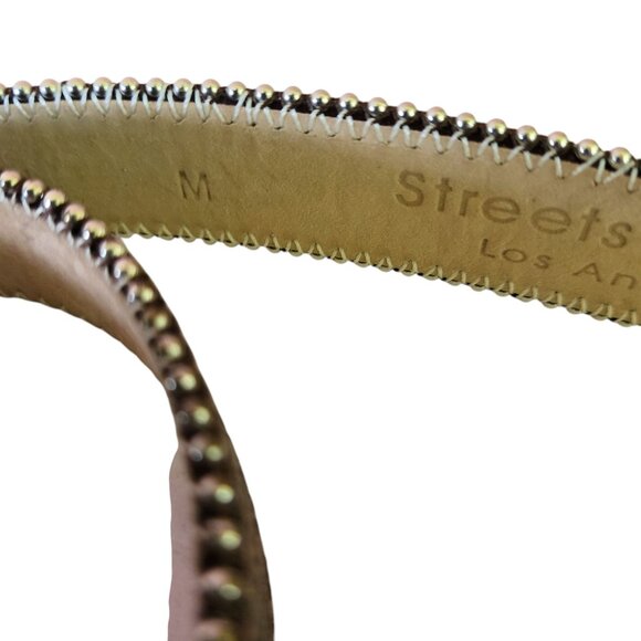 Streets Ahead Snake Embossed Leather Belt Metallic Chain Detail Ornate Buckle Md - Picture 9 of 10